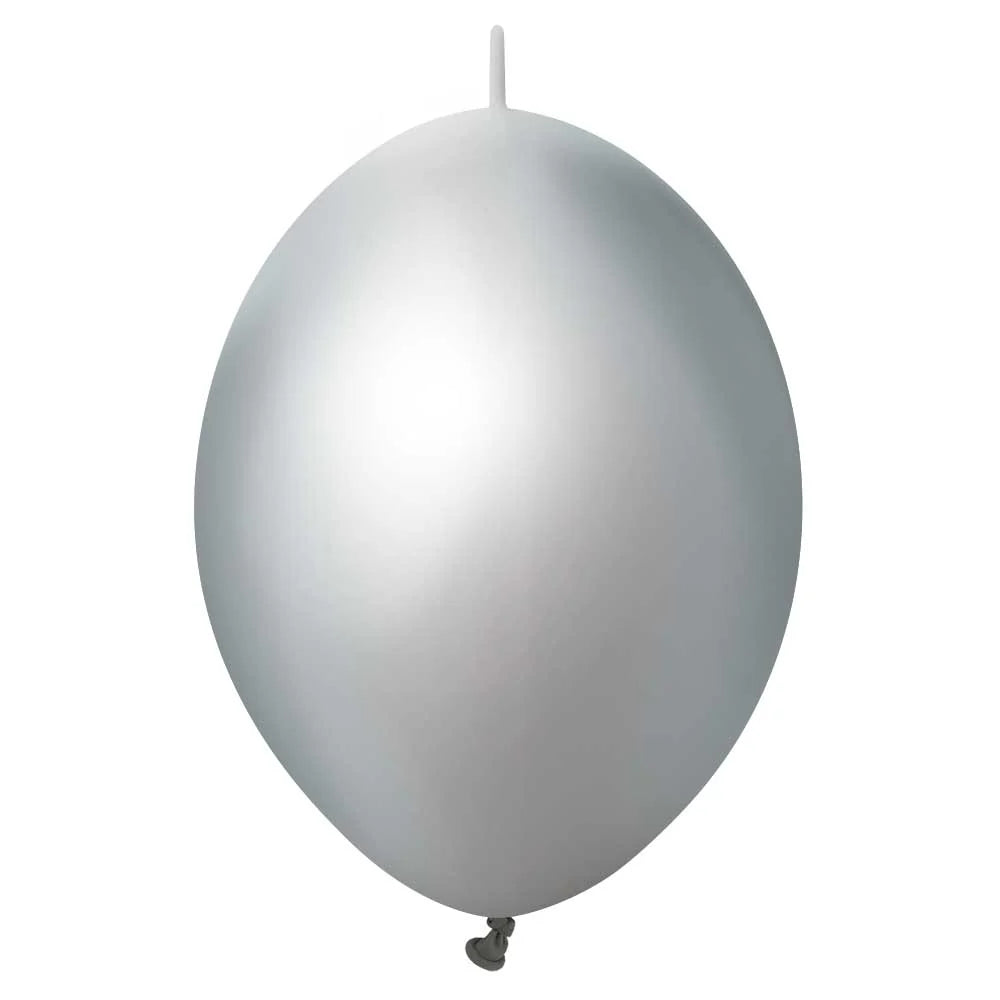 KALISAN 12” Mirror Silver K-Link Latex 50ct